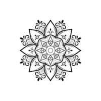 minimale mandala bloemenstijl, vector mandala oosters patroon, hand getekende decoratief element. uniek ontwerp met bloemblaadje. concept ontspannen en meditatie gebruik voor pagina logo boek
