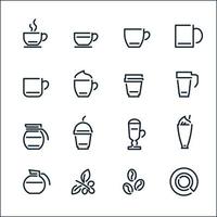 koffie pictogrammen met witte achtergrond vector