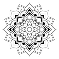 zwart-wit mandala bloemmotief, vintage decoratieve elementen, mandala achtergrond vector