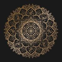 gouden mandala met vintage bloemenstijl, vectormandala oosters patroon, vector