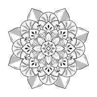 circulaire schattige bloem mandala, vector mandala oosterse patroon, hand getekende decoratief element. uniek ontwerp met bloemblaadje. concept ontspannen en meditatie gebruik voor pagina logo boek