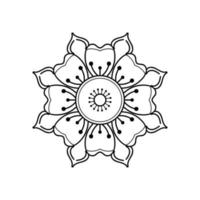 zwart-wit mandala bloemmotief, vintage decoratieve elementen, mandala achtergrond vector