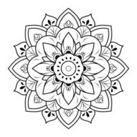 zwart-wit mandala bloemmotief, vintage decoratieve elementen, mandala achtergrond vector