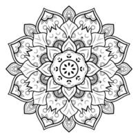 zwart-wit mandala bloemmotief, vintage decoratieve elementen, mandala achtergrond vector