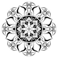 zwart-wit mandala bloemmotief, vintage decoratieve elementen, mandala achtergrond vector