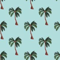 naadloos patroon met palmbomen op blauwe achtergrond. zomer patroon met palmbomen. voor textiel, inpakpapier, verpakking. vectorpatroon. vector