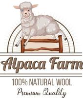 alpaca boerderij-logo voor wolproducten vector