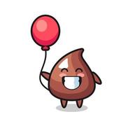 choco chip mascotte illustratie speelt ballon vector