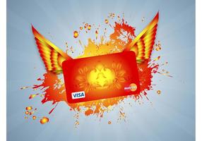 Vliegende creditcard vector