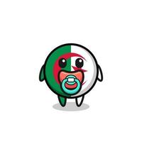 baby algerije vlag stripfiguur met fopspeen vector