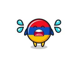 Armenië vlag cartoon afbeelding met huilend gebaar vector