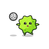 karakter cartoon van splat speelt volleybal vector
