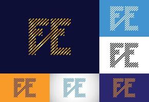 beginletter fe logo ontwerp vector. grafisch alfabetsymbool voor bedrijfsidentiteit vector