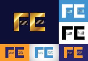 beginletter fe logo ontwerp vector. grafisch alfabetsymbool voor bedrijfsidentiteit vector