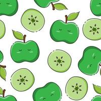 vectorfruit naadloos patroon met appels op een witte achtergrond in een leuke moderne stijl vector