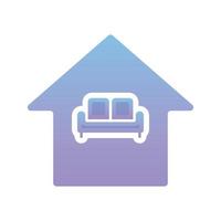 sofa huis logo verloop ontwerp sjabloon pictogram vector