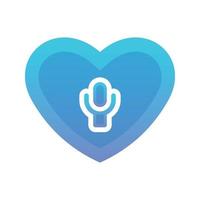 mic liefde logo verloop ontwerp sjabloon pictogram vector