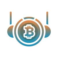 astronaut bitcoin gradiënt logo ontwerp sjabloonpictogram vector