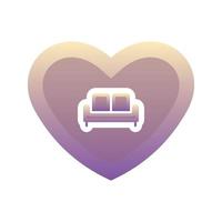 sofa liefde logo verloop ontwerp sjabloon pictogram vector