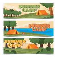 zomerkamp banners set vector