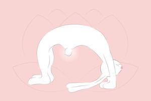 yoga met konijn urdhva dhanurasana wiel pose vector