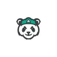 panda-logo met hoed vector