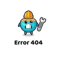 error 404 met de schattige mascotte van de cornflakeskom vector