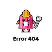 error 404 met de schattige gelei-mascotte vector