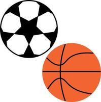 voetbal en basketbal bal icoon vector