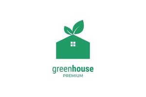 platte groene huis logo vector ontwerpsjabloon