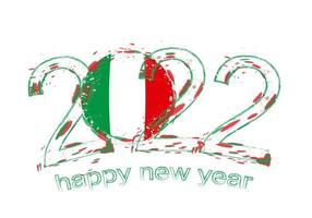 gelukkig nieuw 2022 jaar met vlag van italië. vector