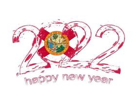 gelukkig nieuw 2022 jaar met vlag van florida. vector
