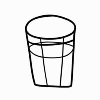 doodle glas water. vector handgetekende illustratie.