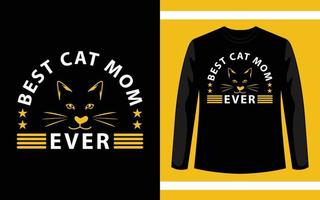 beste kattenmoeder ooit t-shirt ontwerpsjabloon vector