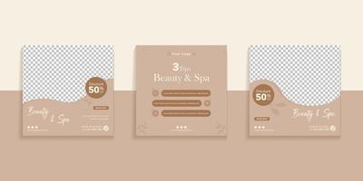 beauty en spa social media postsjabloon vector