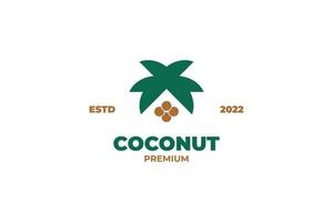 platte kokospalm logo ontwerp vector sjabloon illustratie
