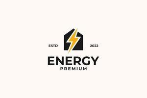 platte energie huis logo ontwerp vector sjabloon illustratie