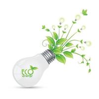 eco-energieontwerp met boom die groeit uit bulbs.vector ilustration vector