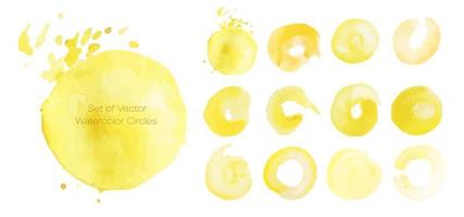 vector aquarel cirkels in gele kleuren