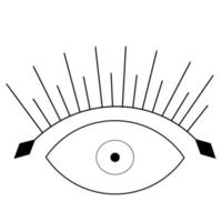 vectorkrabbelillustratie van een mystiek oog van het boze oog vector