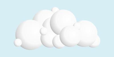 3d witte wolk icoon vector