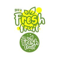 fresh, belettering.kalligrafie. fruit. bio. gezond eten. vectorillustratie. vector