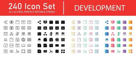 pictogrampakket voor ontwikkeling vector