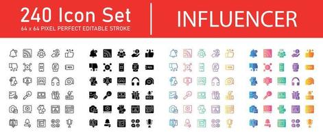 influencer icon pack vector