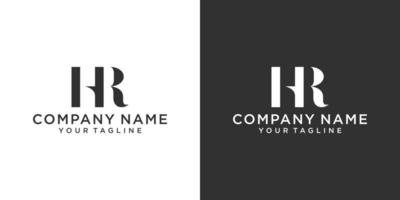 hr of rh brief logo ontwerp vector