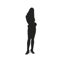 illustratie van het silhouet van een vrouw, full body. vector