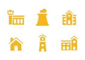 vector design, industrieel gebouw vorm icon set