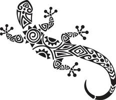 hagedis of gekko in Maori Polynesische stijl. tatoeage schets. vector