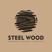eenvoudig logo-ontwerp voor houtwerk vector
