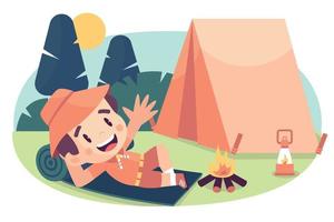 padvinders camping illustratie vector